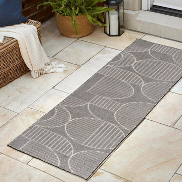 Nordby Geometric Arch Scandi Striped Area Rug
